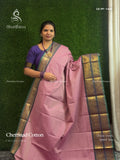 Chettinad Cotton Plain Flower Onion Pink Dual Shade Green