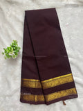 Chettinad Cotton Plain Flower Coffee Brown Gold