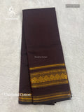 Chettinad Cotton Plain Flower Coffee Brown Coffee Brown