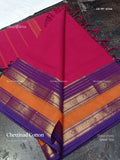 Chettinad Cotton Plain Flower Magenta Dual Shade Violet