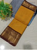 Chettinad Cotton Plain Flower Dual Shade Yellow Light Brown