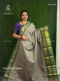 Chettinad Cotton Plain Flower Light Gray Green