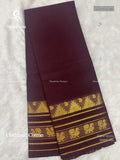 Chettinad Cotton Plain Gold Border / Gopuram Maroon Gold