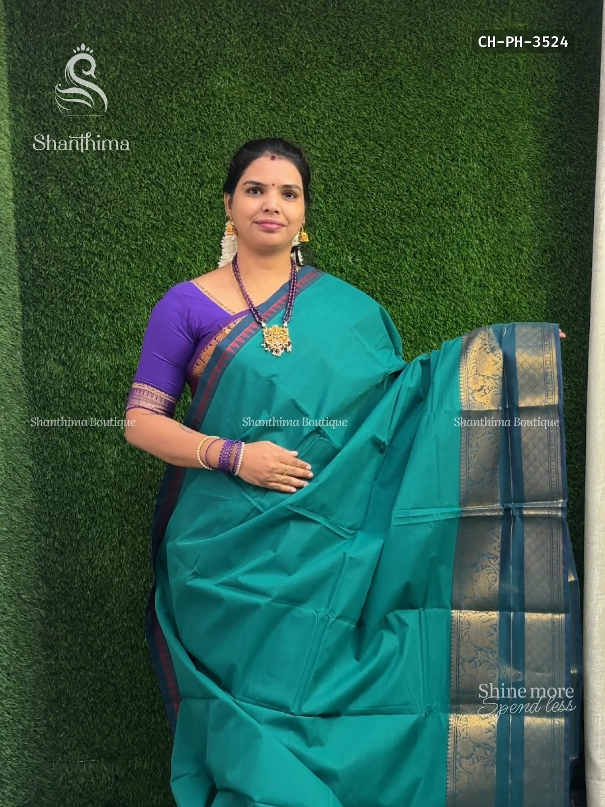 Chettinad Cotton Plain Elephant Horse Peacock Green Peacock Blue