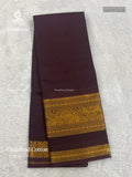 Chettinad Cotton Plain Elephant Horse Coffee Brown Coffee Brown