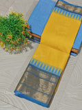 Chettinad Cotton Plain Peacock Chakra Yellow Sky Blue
