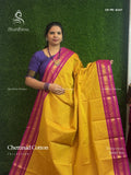 Chettinad Cotton Plain Peacock Chakra Yellow Magenta