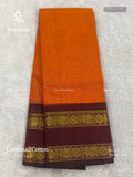 Chettinad Cotton Plain Peacock Chakra Orange  Maroon