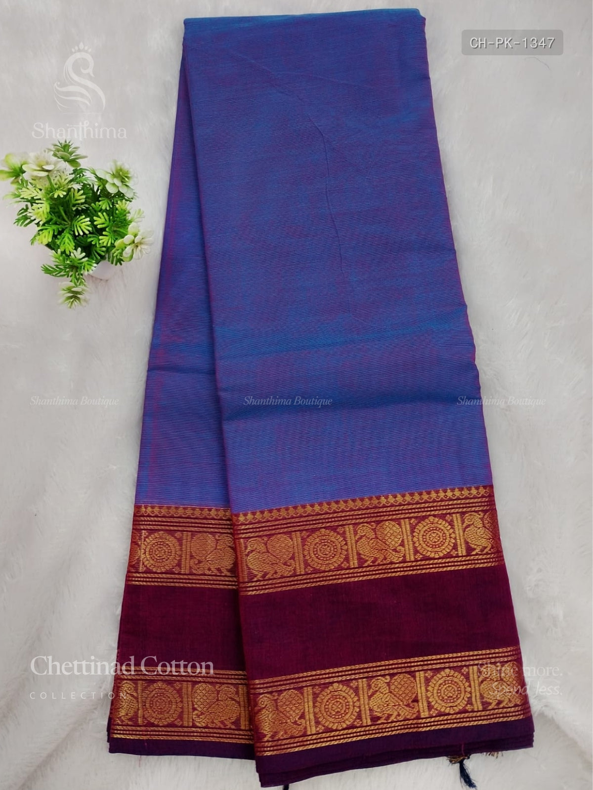 Chettinad Cotton Plain Peacock Chakra Violet Magenta