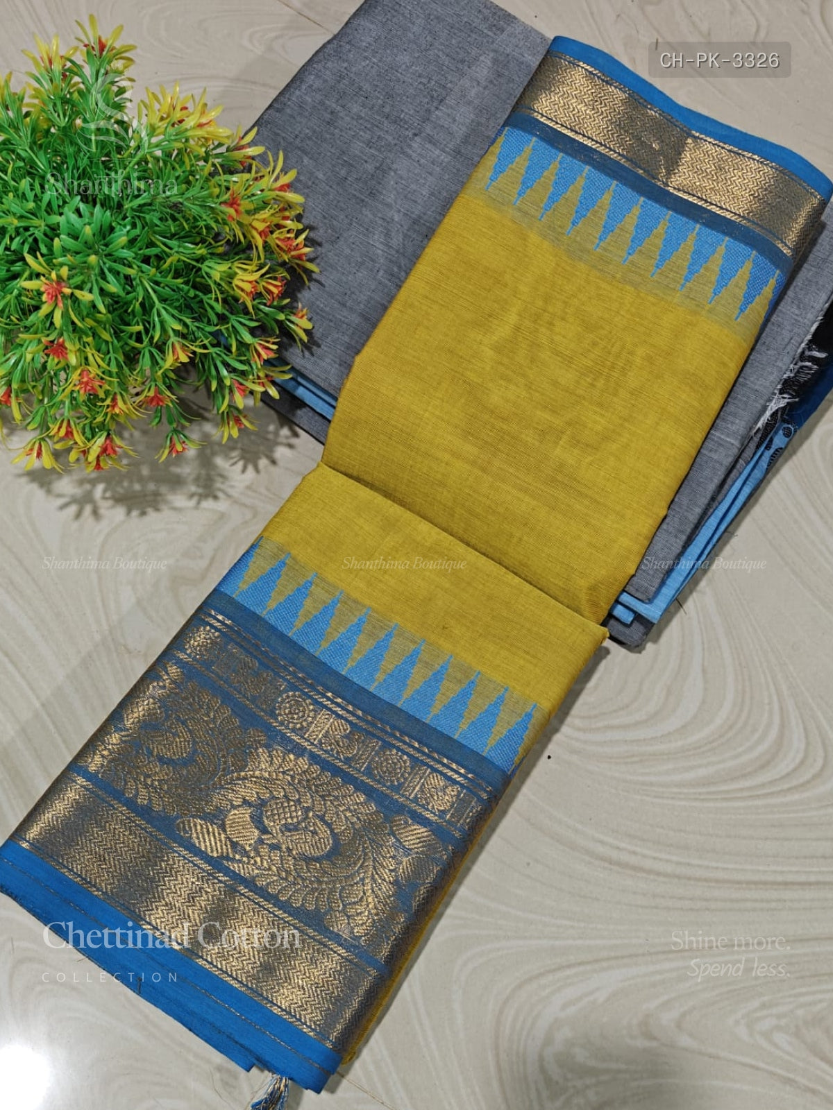 Chettinad Cotton Plain Peacock Chakra Elachi Green Rama Blue