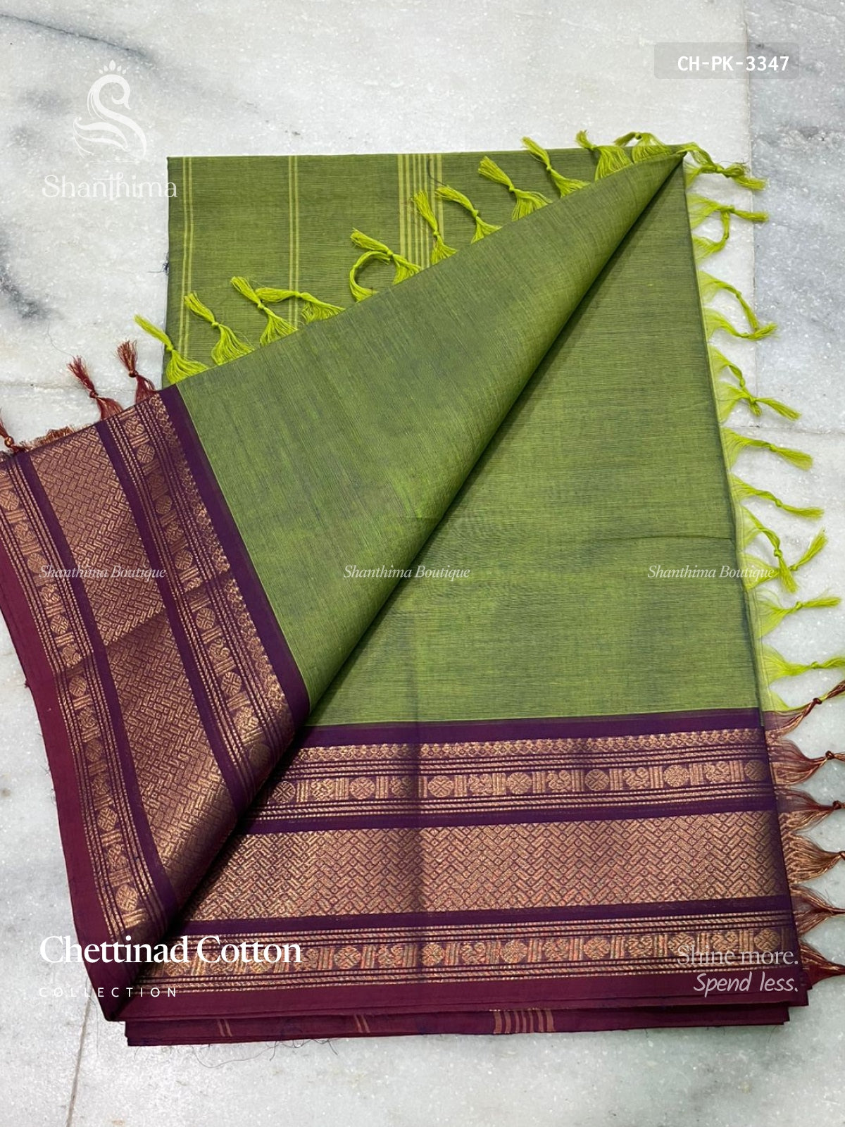 Chettinad Cotton Plain Peacock Chakra Elachi Green Magenta