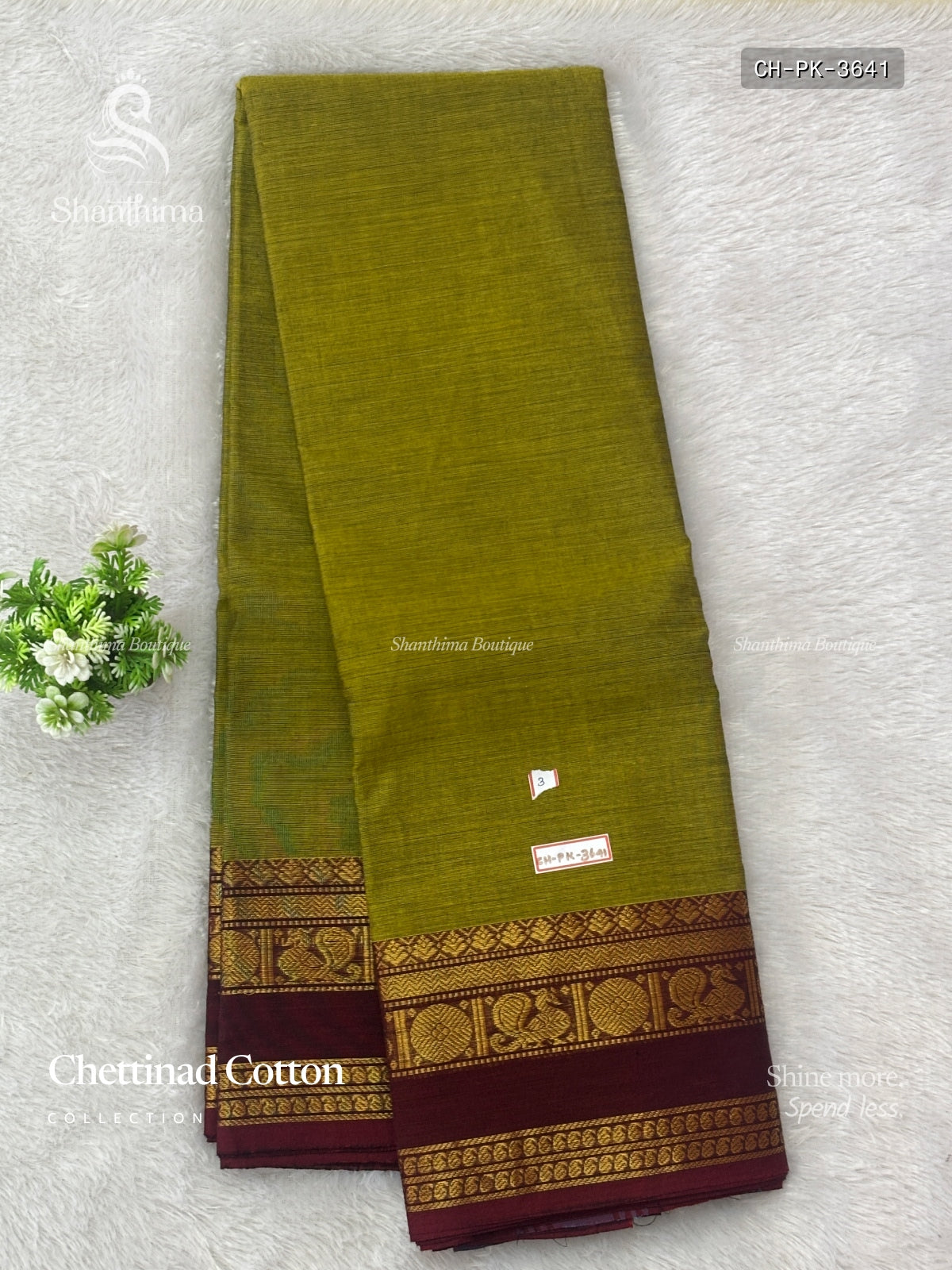 Chettinad Cotton Plain Peacock Chakra Dual Shade Green Maroon