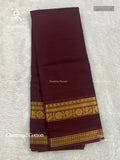 Chettinad Cotton Plain Peacock Chakra Maroon Gold