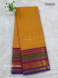 Chettinad Cotton Plain Mango Flower Leaf Yellow Violet