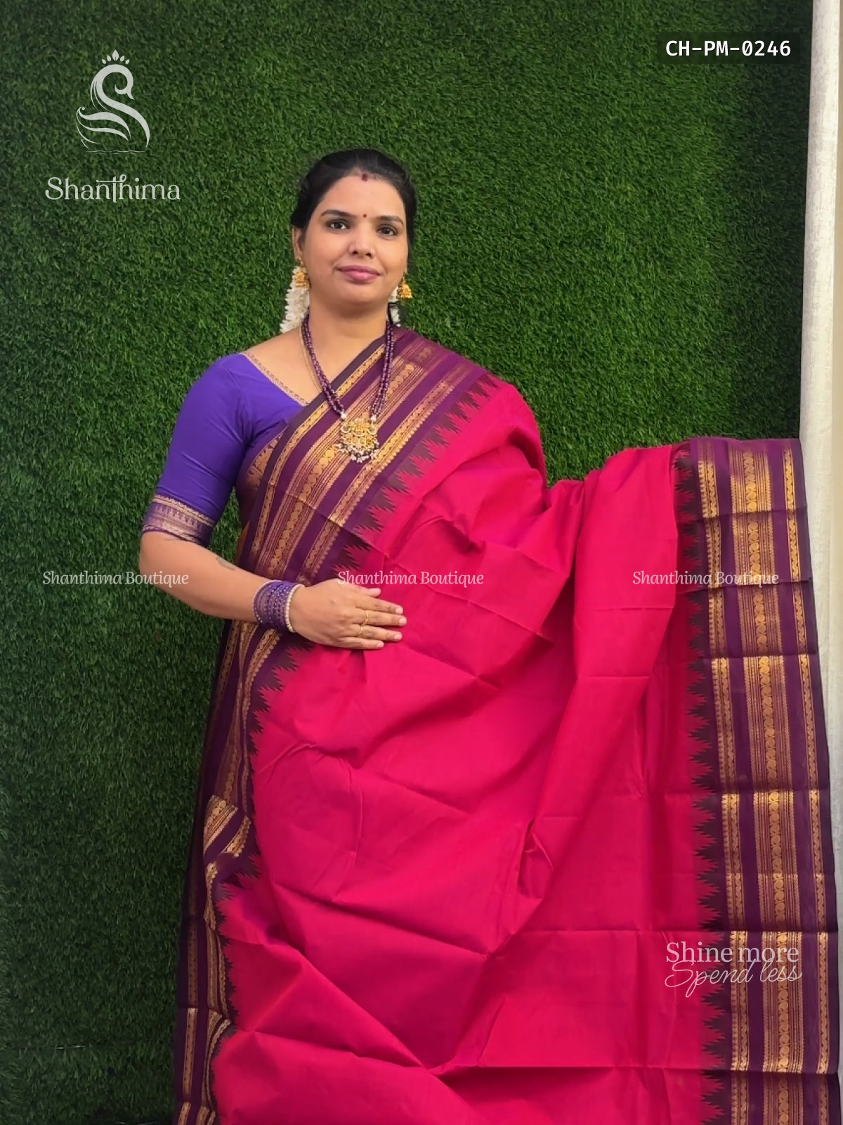 Chettinad Cotton Plain Mango Pink Wine