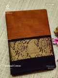 Chettinad Cotton Plain Mango Mustard Black