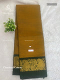 Chettinad Cotton Plain Mango Mustard Dark Green