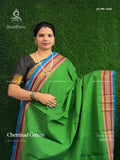 Chettinad Cotton Plain Mango Leaf Green Magenta