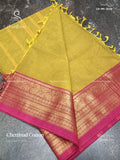 Chettinad Cotton Plain Mango Dual Shade Green Dark Mustard