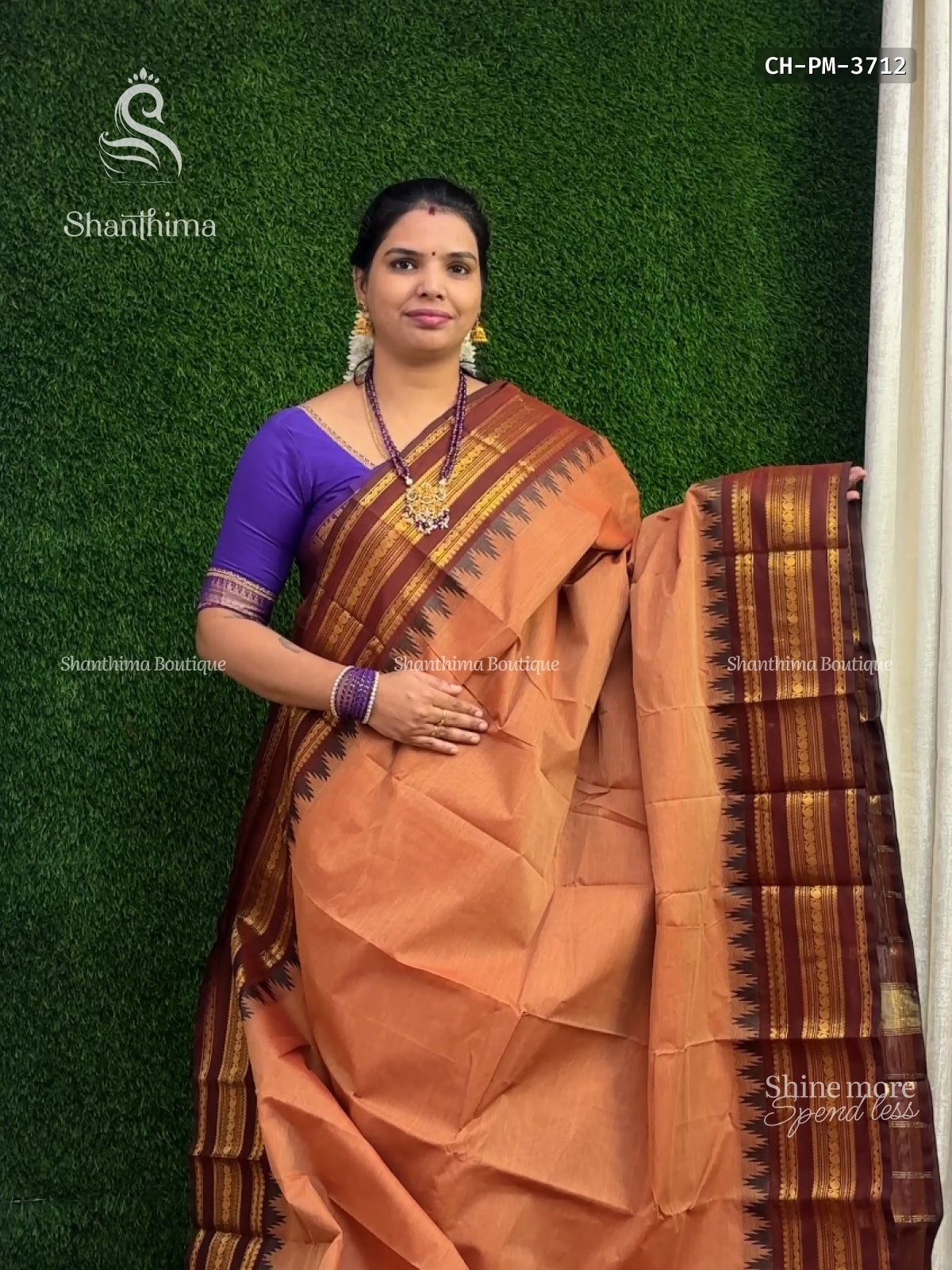 Chettinad Cotton Plain Mango Toffee Brown Brown