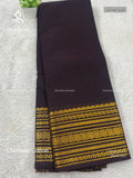 Chettinad Cotton Plain Mango Coffee Brown Gold