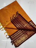 Chettinad Cotton Plain Mango Dual Shade Yellow Maroon