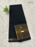 Chettinad Cotton Plain Mango Peacock Black Gold