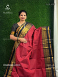 Chettinad Cotton Plain Mango Peacock Maroon Black