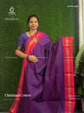 Chettinad Cotton Plain Mango Peacock Dark Violet Pink