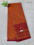Chettinad Cotton Plain Peacock Flower Vibrant Orange Maroon