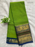 Chettinad Cotton Plain Peacock Flower Parrot Green Blue