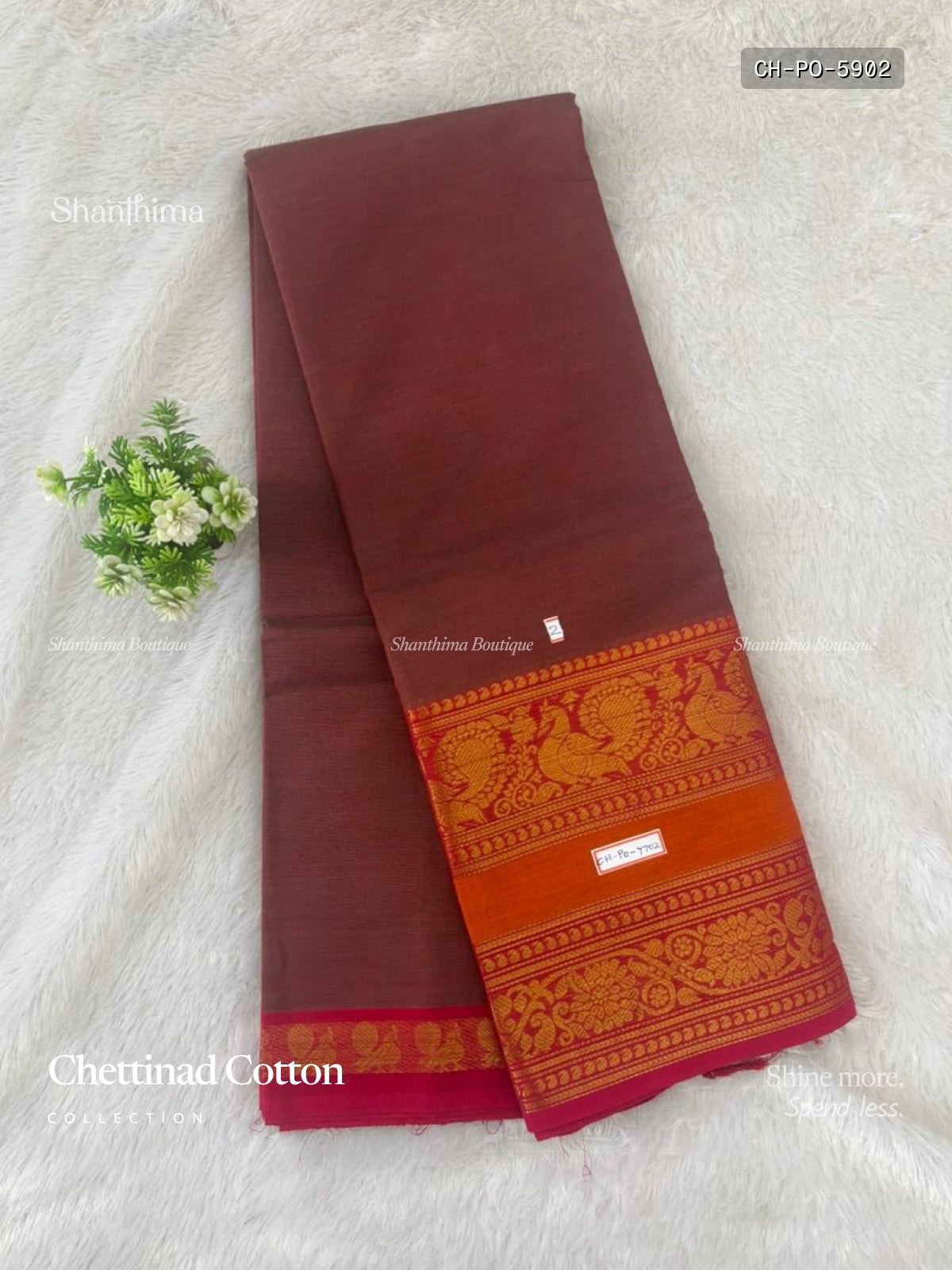 Chettinad Cotton Plain Peacock Flower Dual Shade Pink Pink