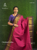 Chettinad Cotton Plain Mango Peacock Pink Dark Brown