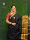 Chettinad Cotton Plain Peacock Black Black