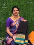 Chettinad Cotton Plain Peacock Black Peacock Green