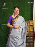 Chettinad Cotton Plain Peacock Silver Black