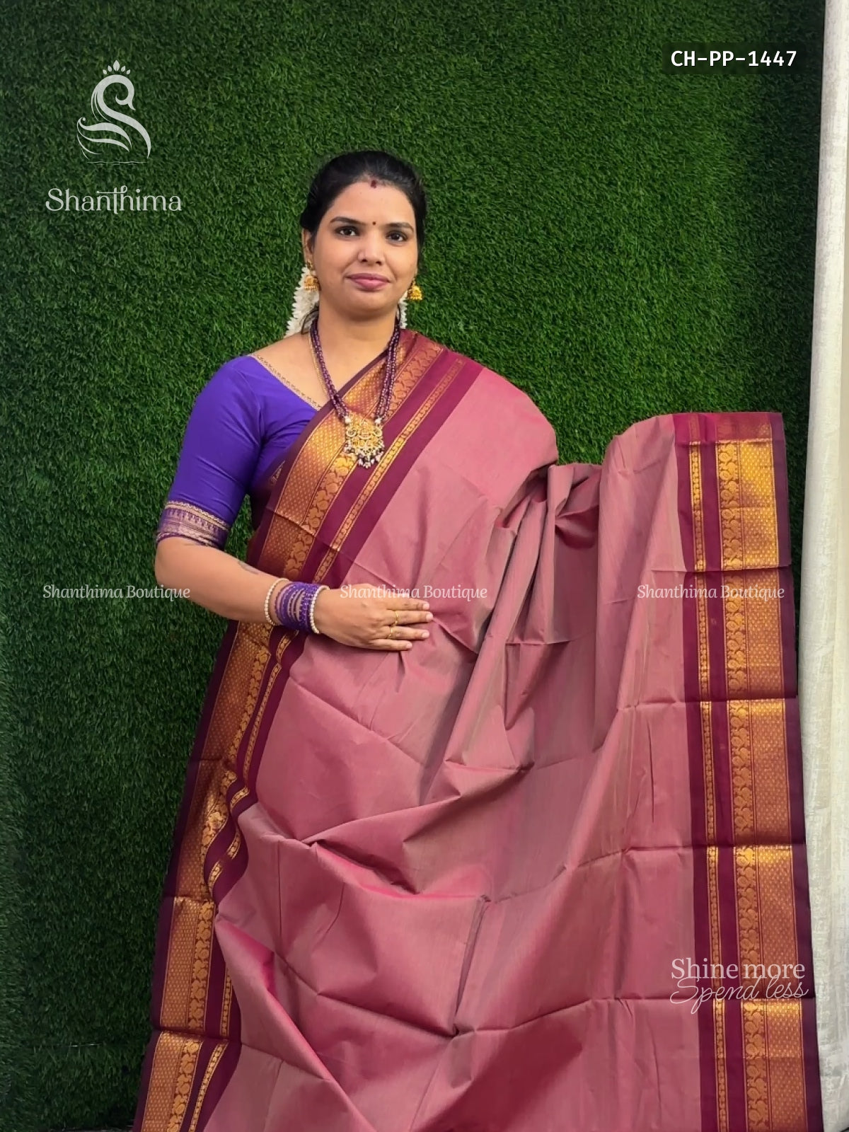 Chettinad Cotton Plain Peacock Onion Pink Magenta
