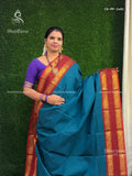 Chettinad Cotton Plain Peacock Peacock Blue Red
