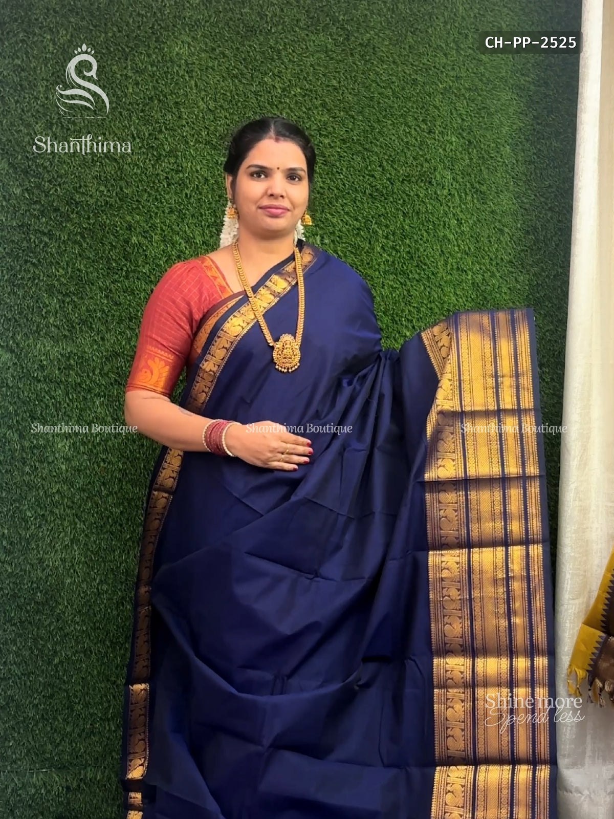 Chettinad Cotton Plain Peacock Navy Blue Navy Blue