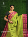 Chettinad Cotton Plain Peacock Elachi Green Magenta