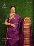Chettinad Cotton Plain Elephant Wine Gold