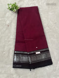 Chettinad Cotton Plain Peacock Magenta Coffee Brown