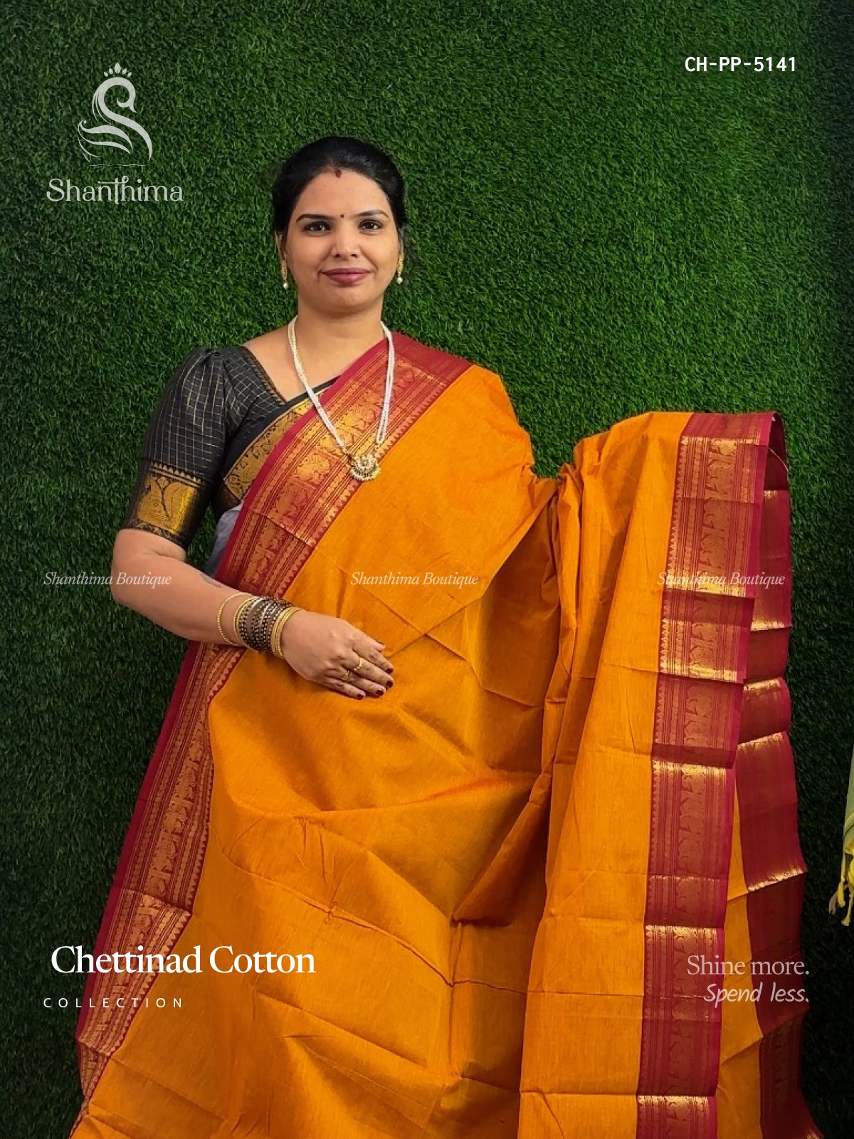 Chettinad Cotton Plain Peacock Dual Shade Yellow Maroon