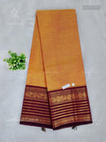 Chettinad Cotton Plain Peacock Dual Shade Yellow Wine