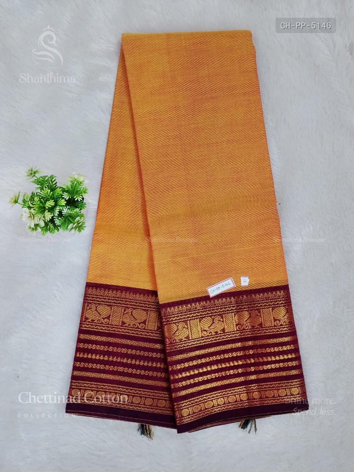 Chettinad Cotton Plain Peacock Dual Shade Yellow Wine