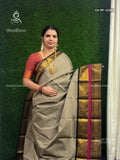 Chettinad Cotton Plain Peacock Dark Gray Black