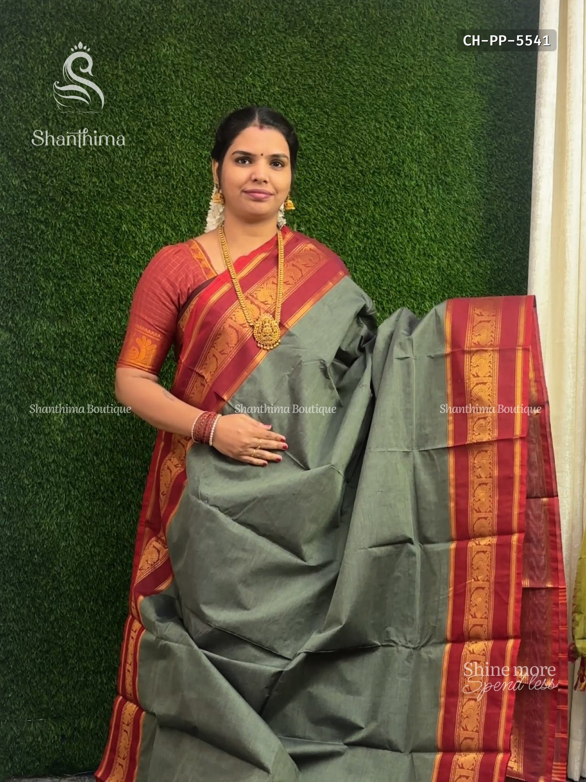 Chettinad Cotton Plain Peacock Dark Gray Maroon