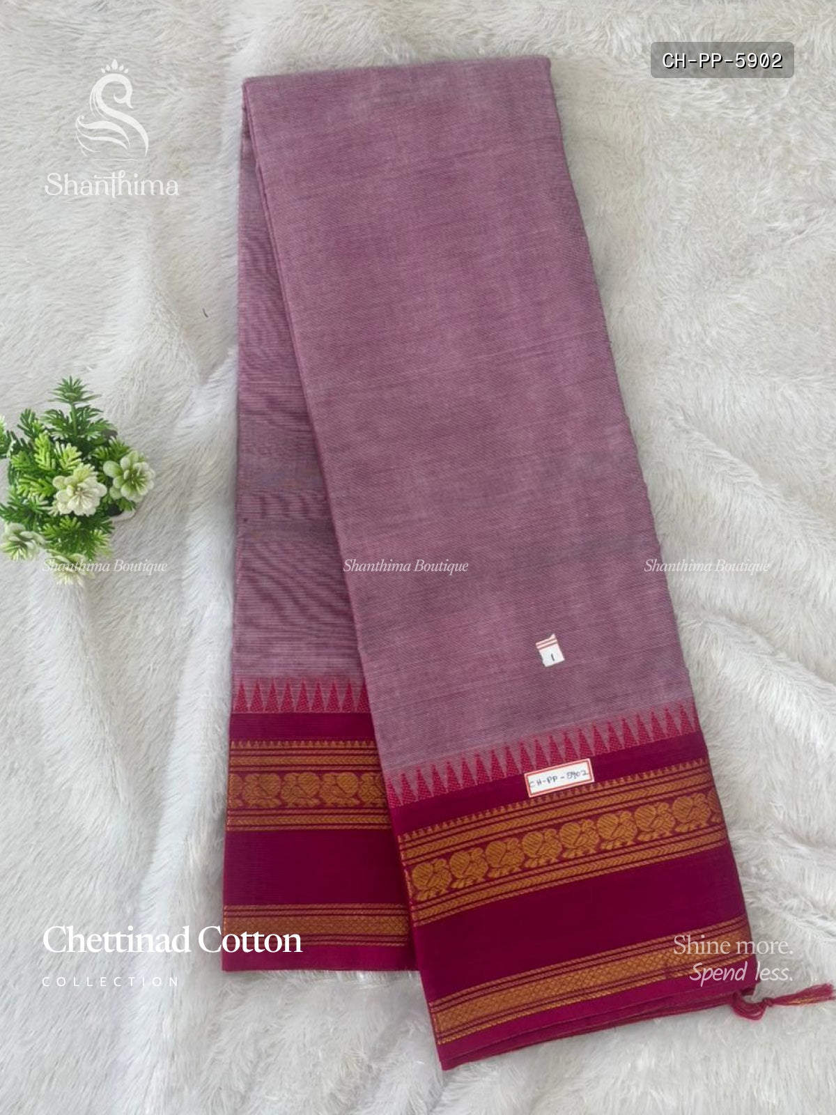 Chettinad Cotton Plain Peacock Dual Shade Pink Pink