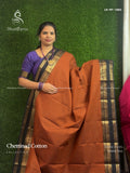 Chettinad Cotton Plain Peacock Dark Mustard Black