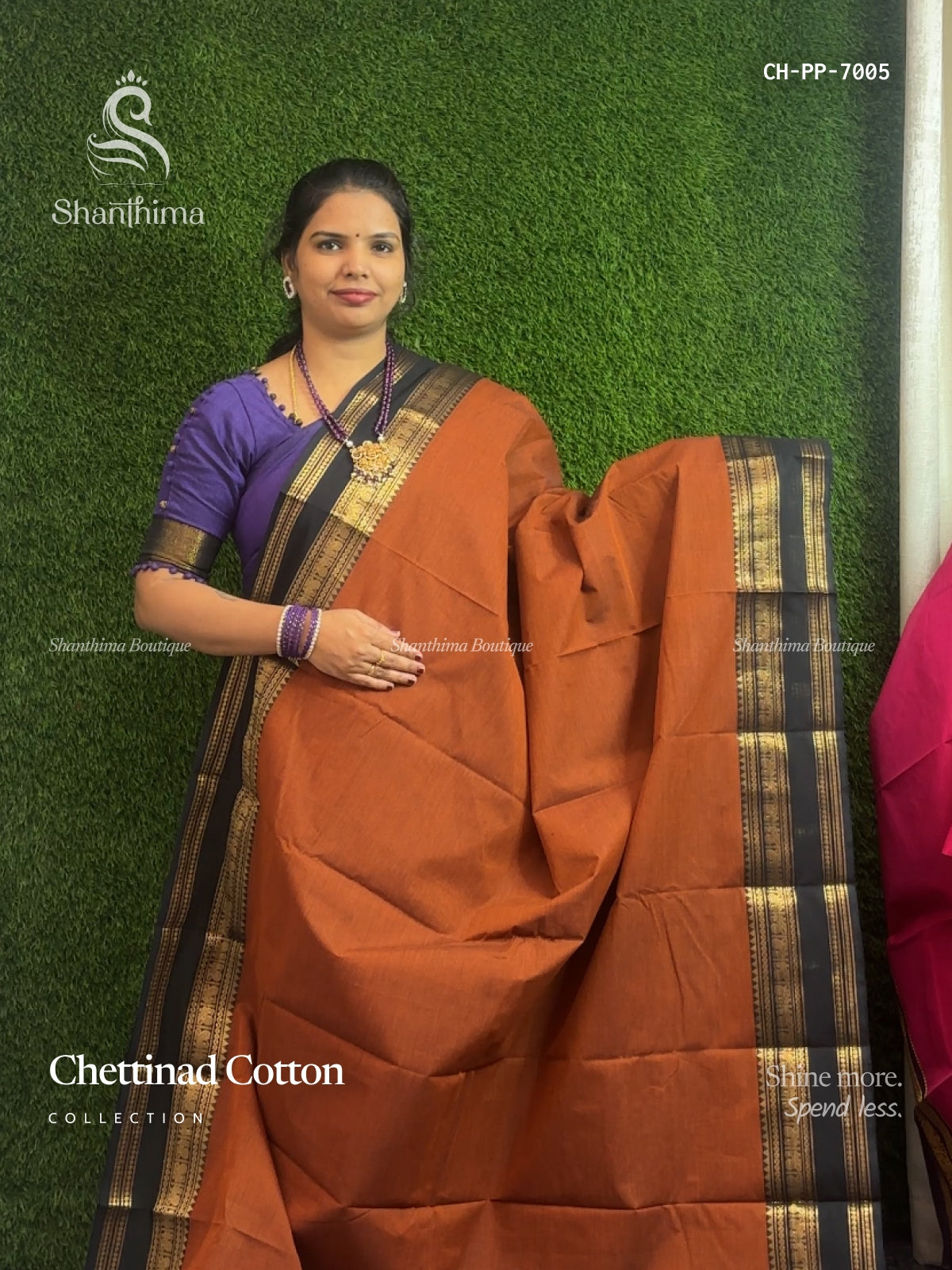 Chettinad Cotton Plain Peacock Dark Mustard Black